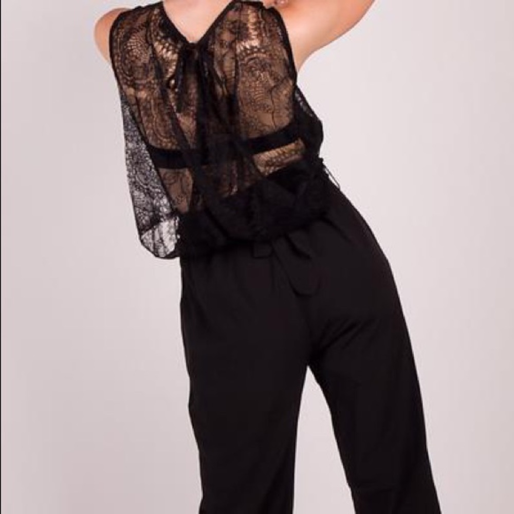 Ryu Black Lace Back Jumpsuit‎